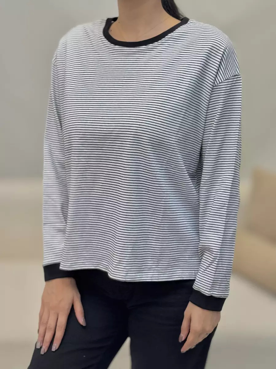 تیشرت آستین بلند راه راه پاییزه