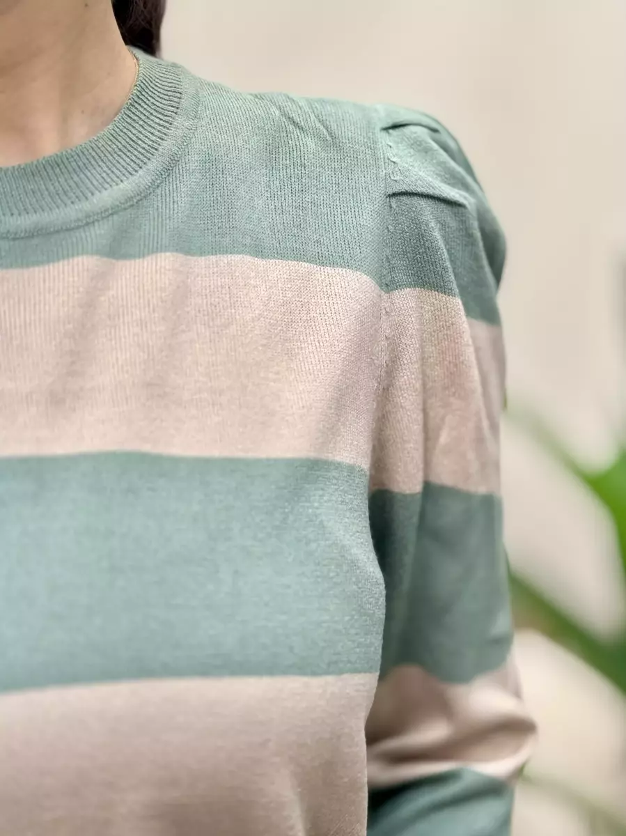 بافت راه راه سبزوکرم لورا