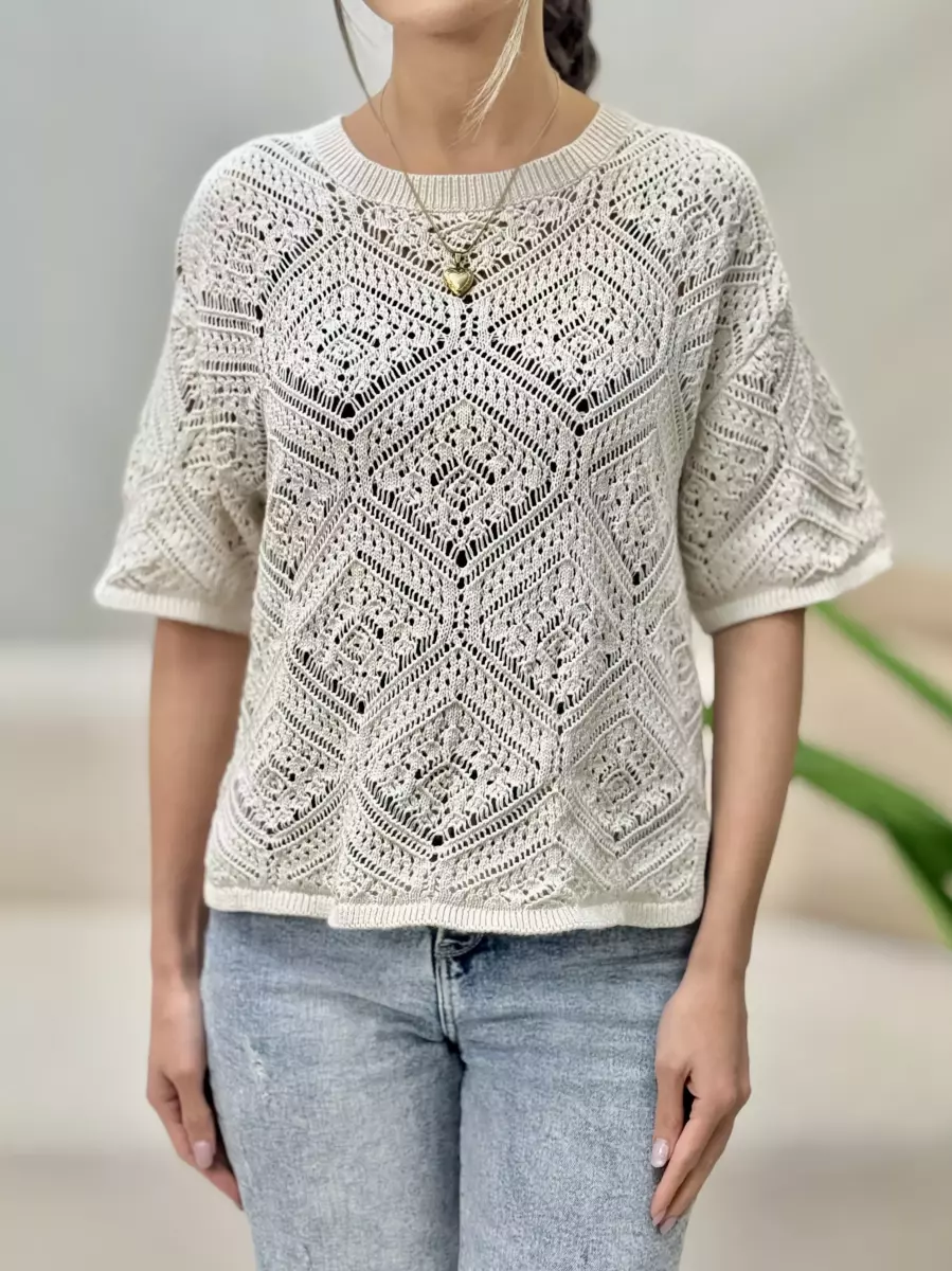 بافت قلاب بافی آستین کوتاه