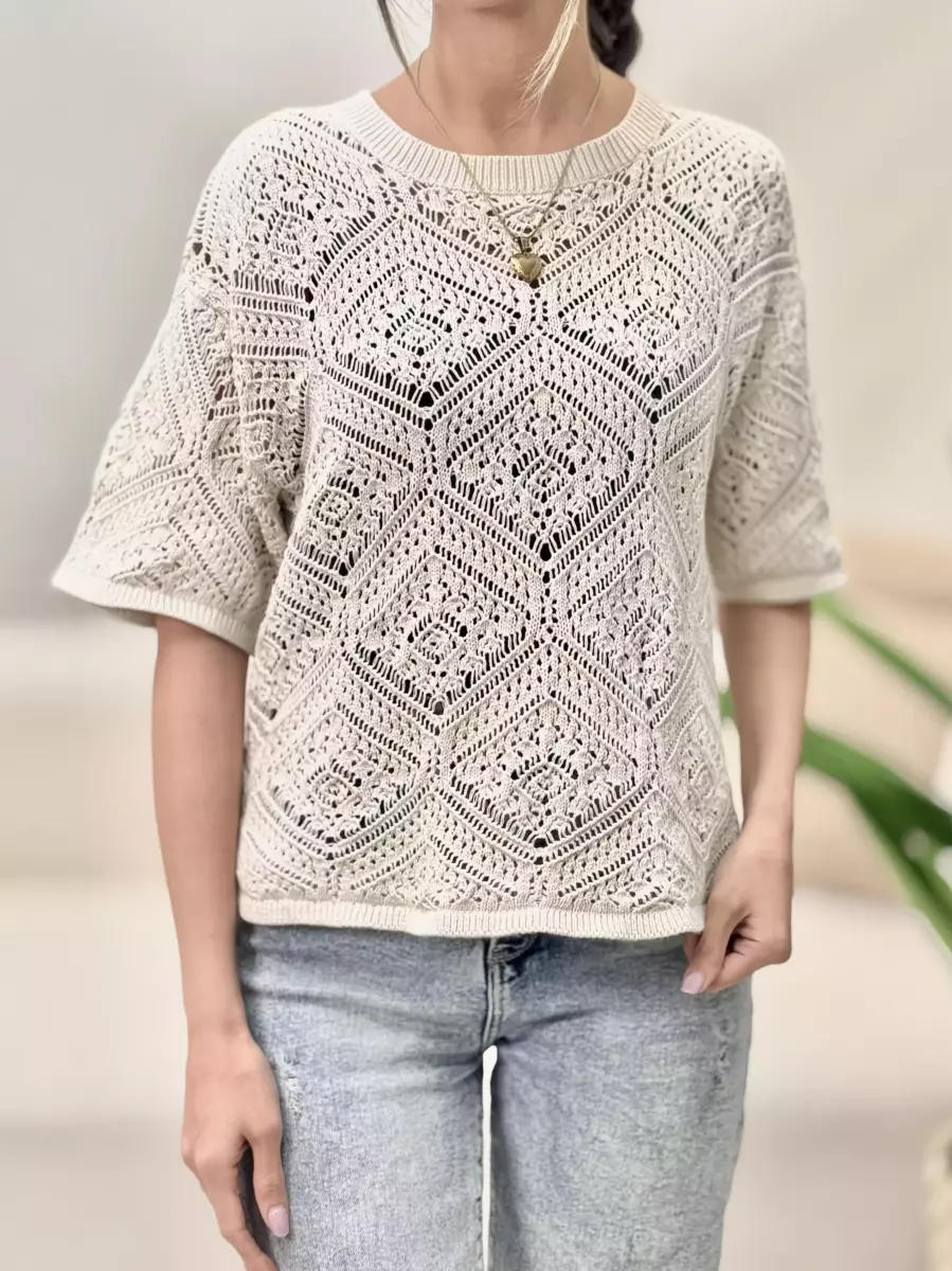 بافت قلاب بافی آستین کوتاه