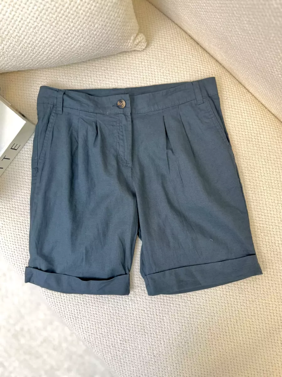 شلوارک لینن سبز حراجی