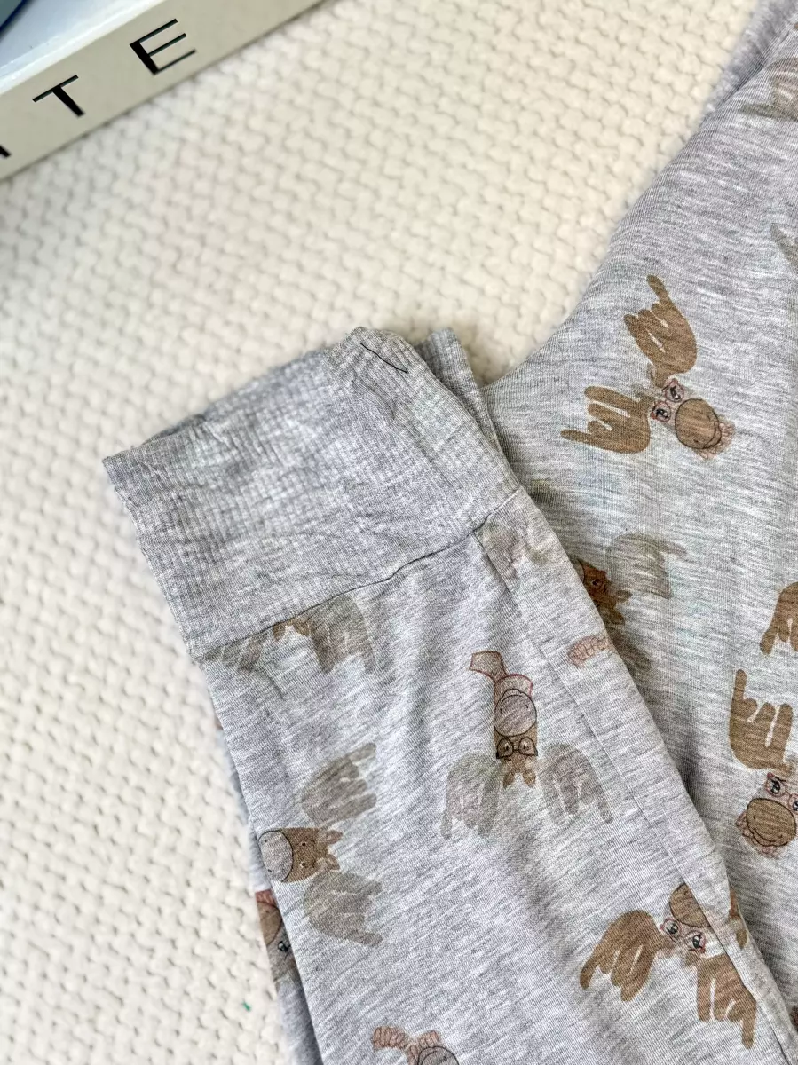 شلوار راحتی لاوین رز طوسی طرح دار