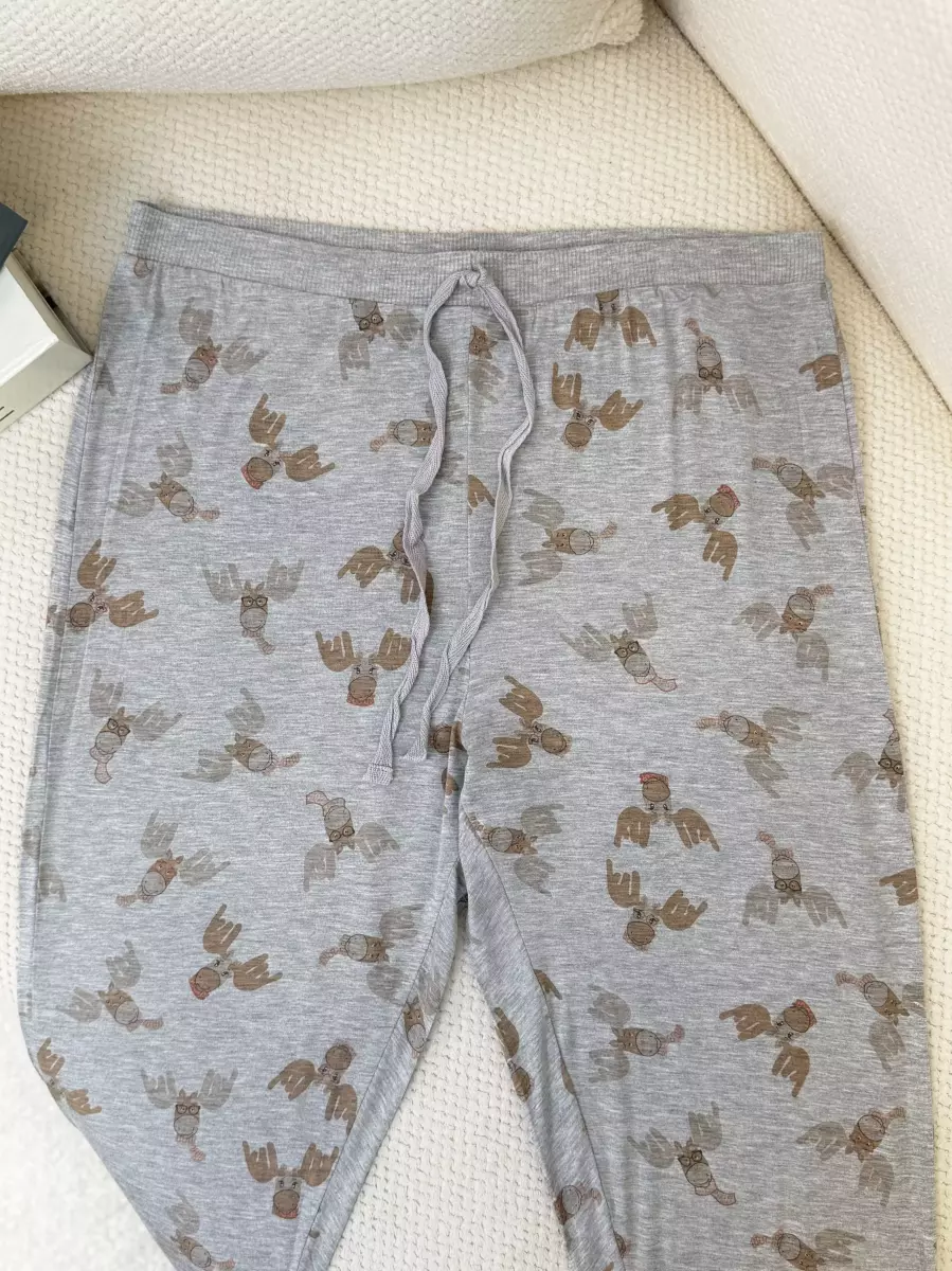 شلوار راحتی لاوین رز طوسی طرح دار