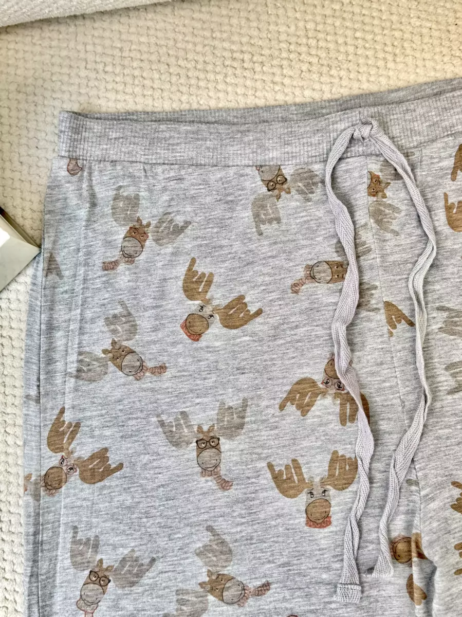 شلوار راحتی لاوین رز طوسی طرح دار