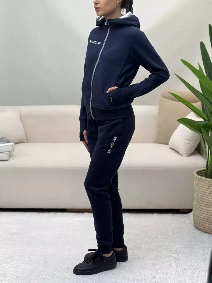 ست سویشرت و اسلش سرمه ای