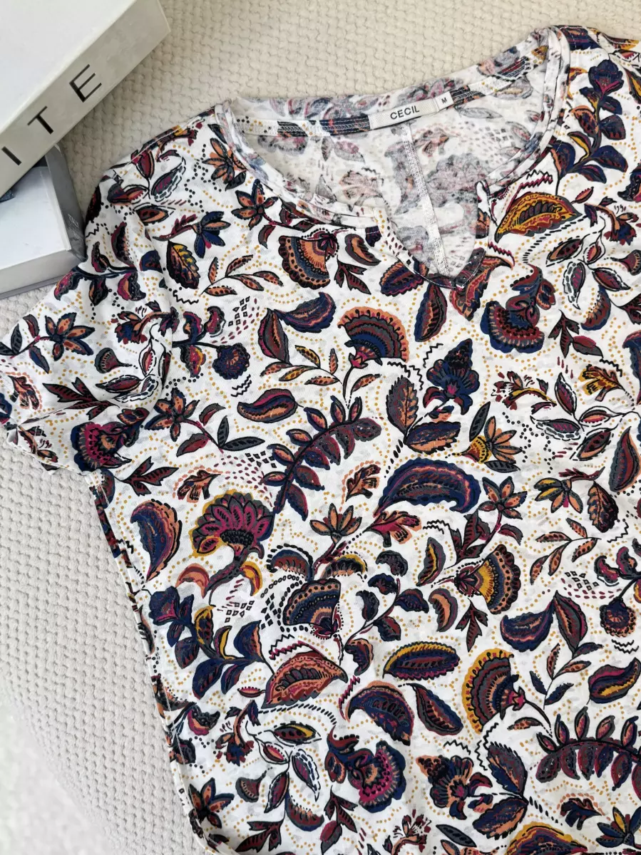 تیشرت آستین کوتاه گلدار سیسیل