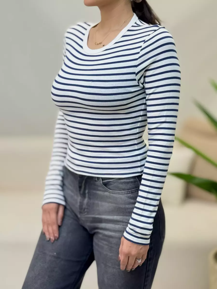 تیشرت کراپ راه راه fb