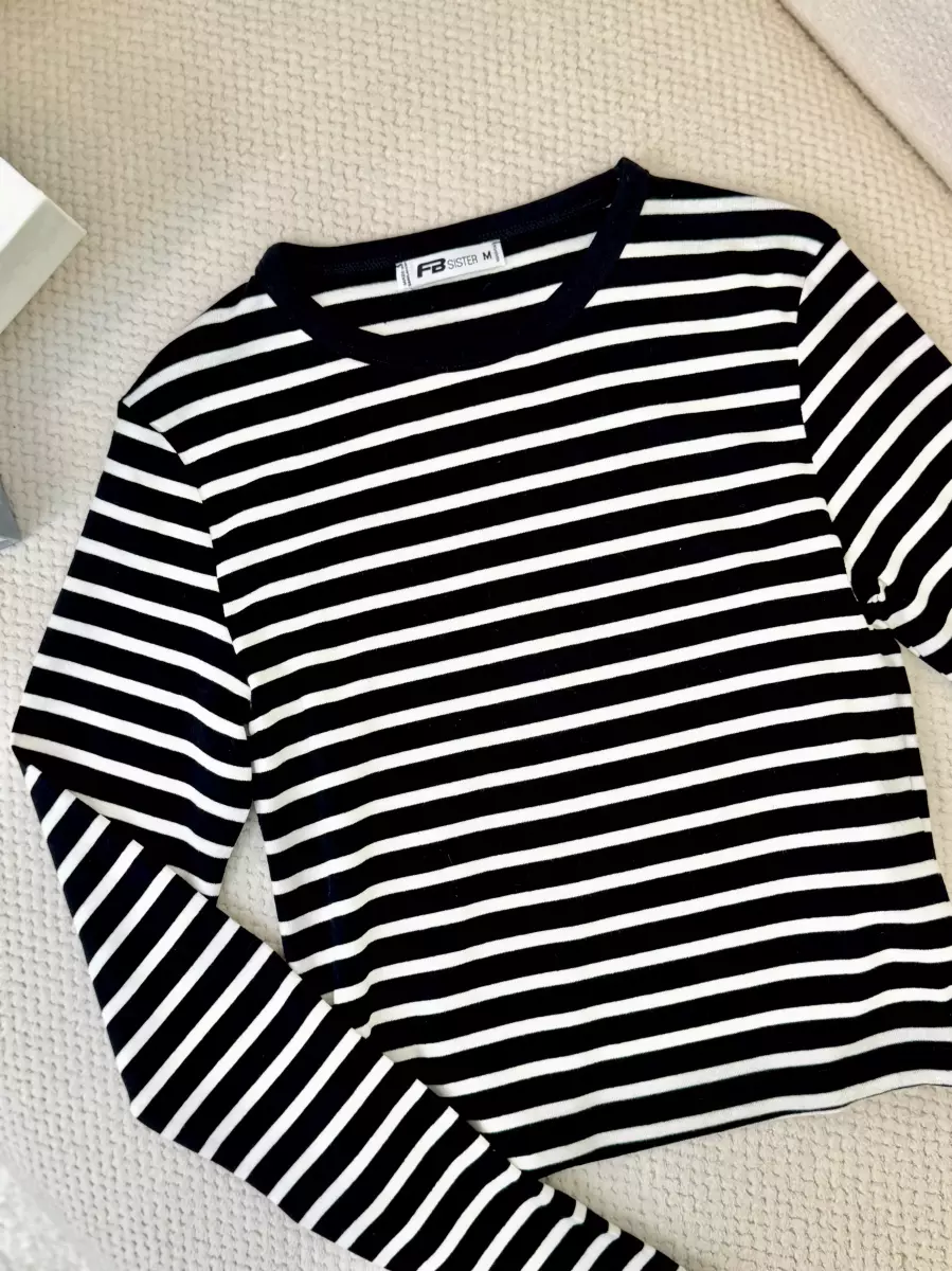 تیشرت کراپ راه راه fb