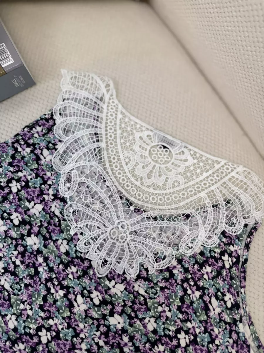 تاپ بنفش گلدار