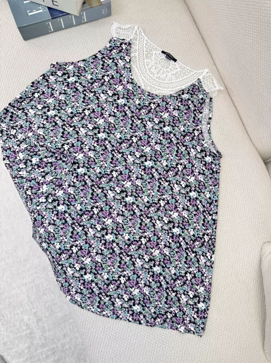 تاپ بنفش گلدار