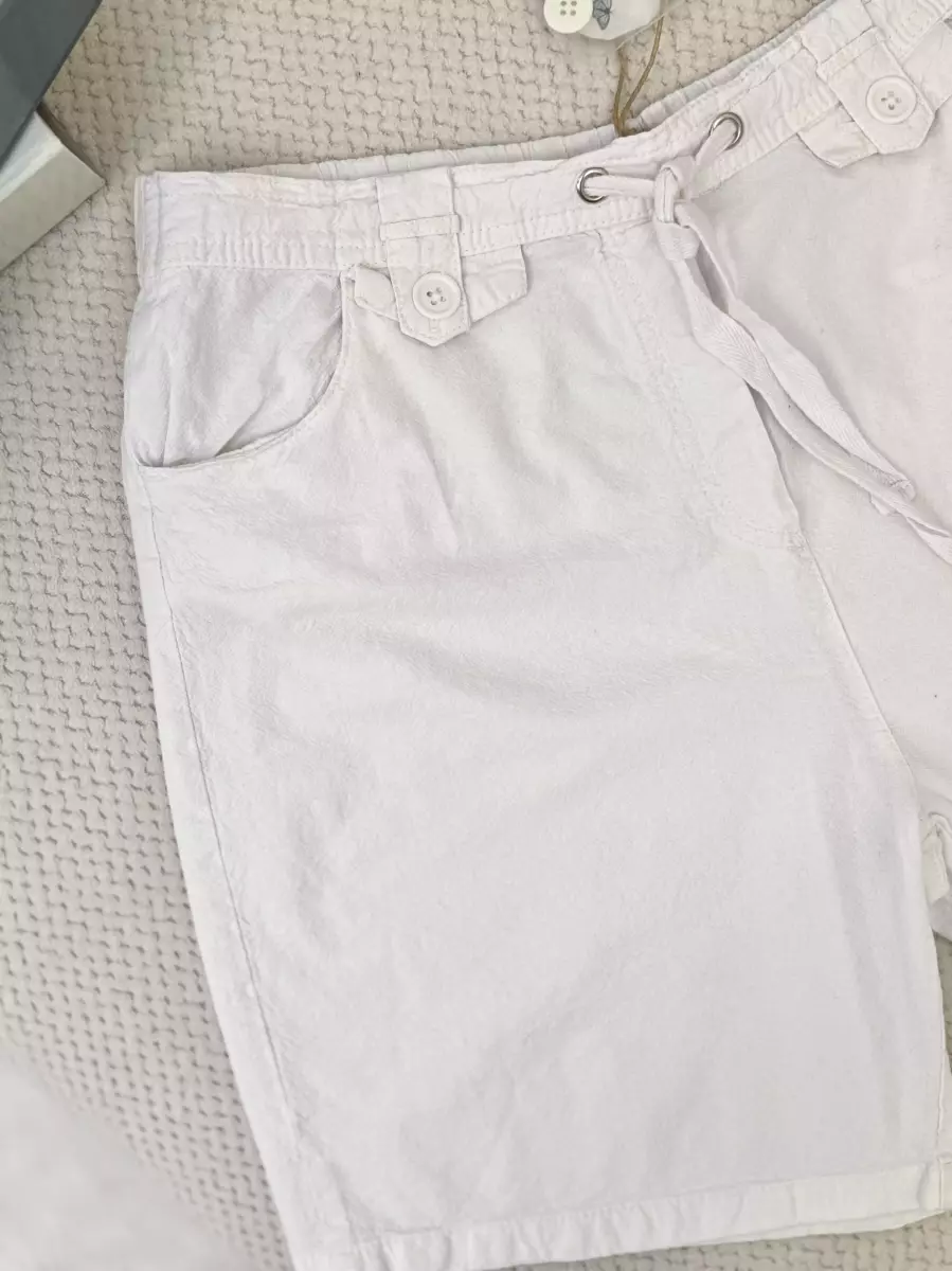 شلوارک لینن سفید