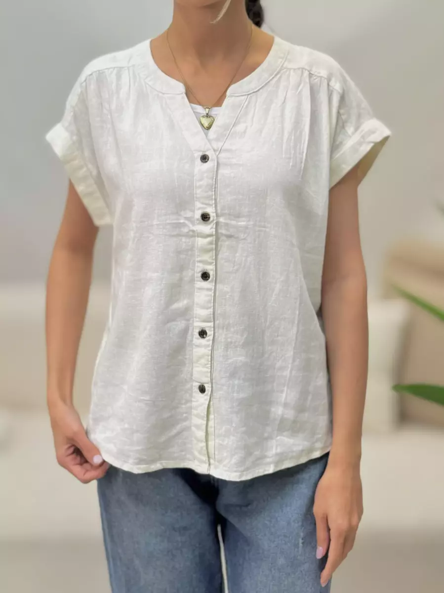 شومیز لینن شیری MYSTYLE