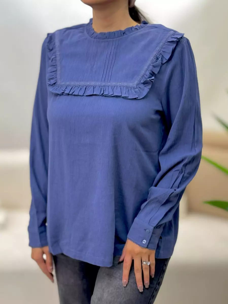 شومیز یقه چین دار