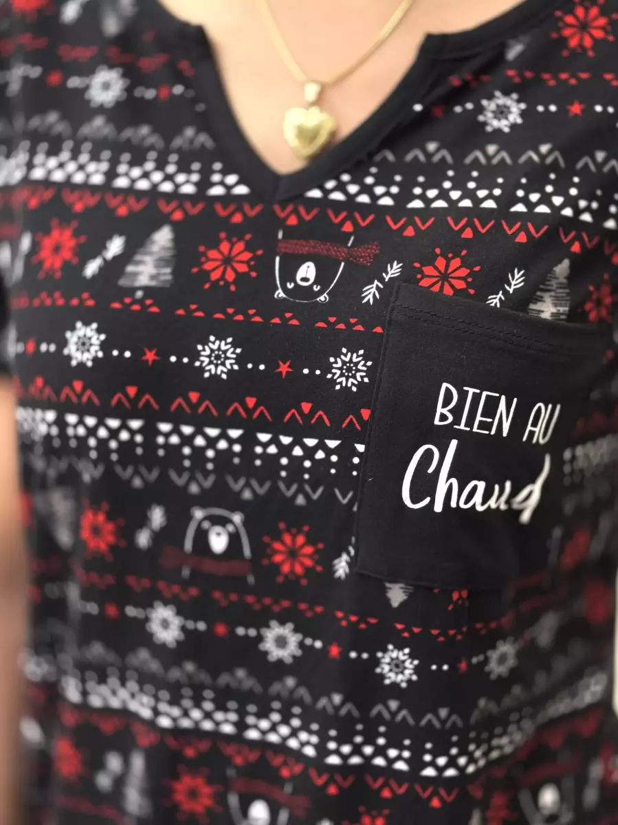 تونیک رنه رووف (مشکی طرحدار-چهارخونه قرمز)