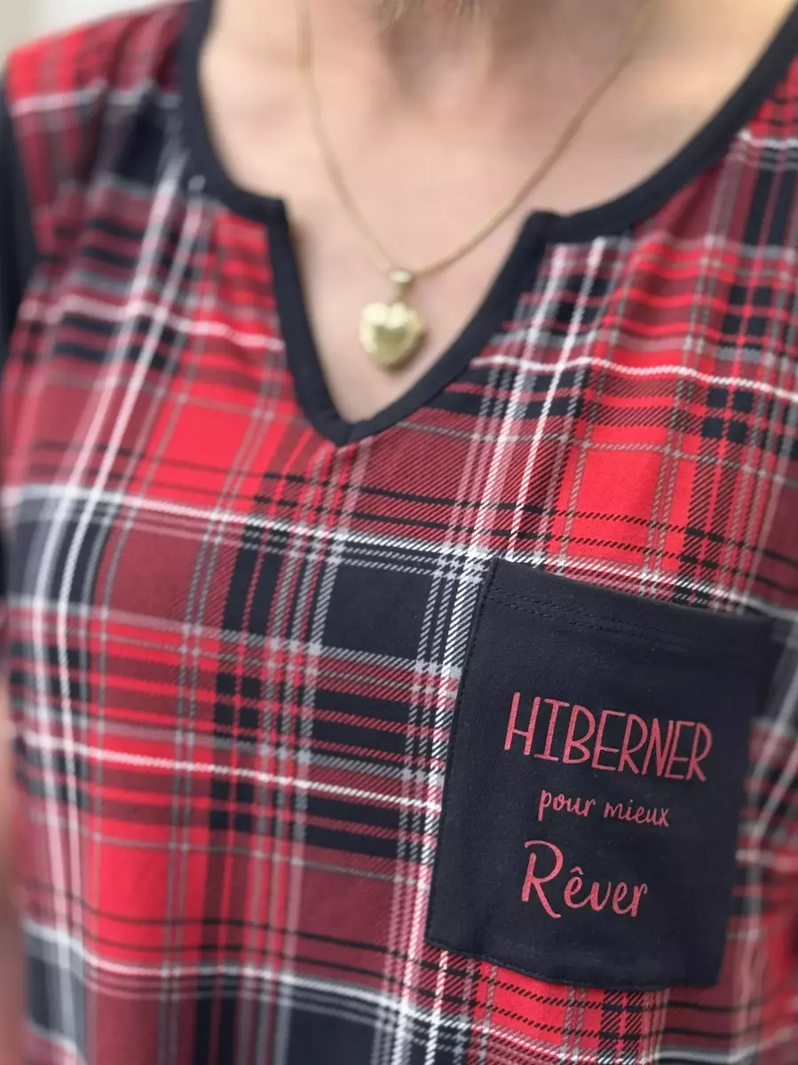 تونیک رنه رووف (مشکی طرحدار-چهارخونه قرمز)