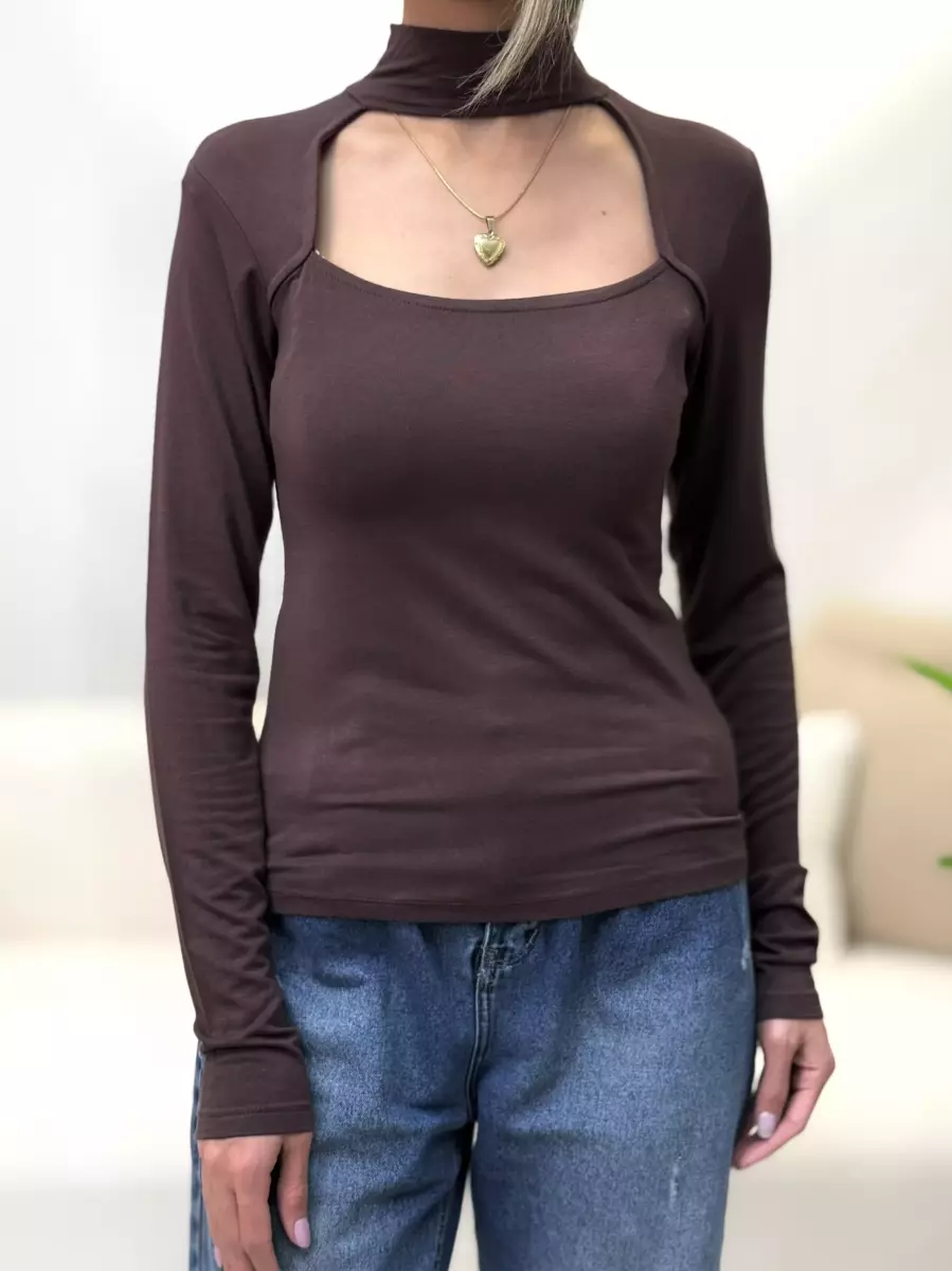 بلوز قهوه ای AMISU