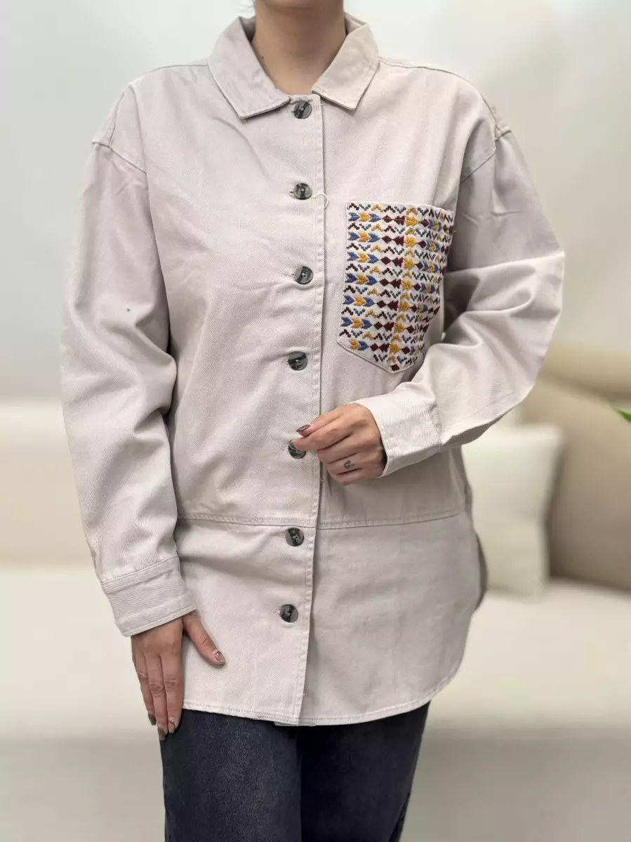 کت جین(جیب گلدوزی)