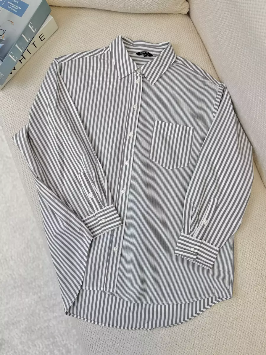 پیراهن مردانه راه راه طوسی