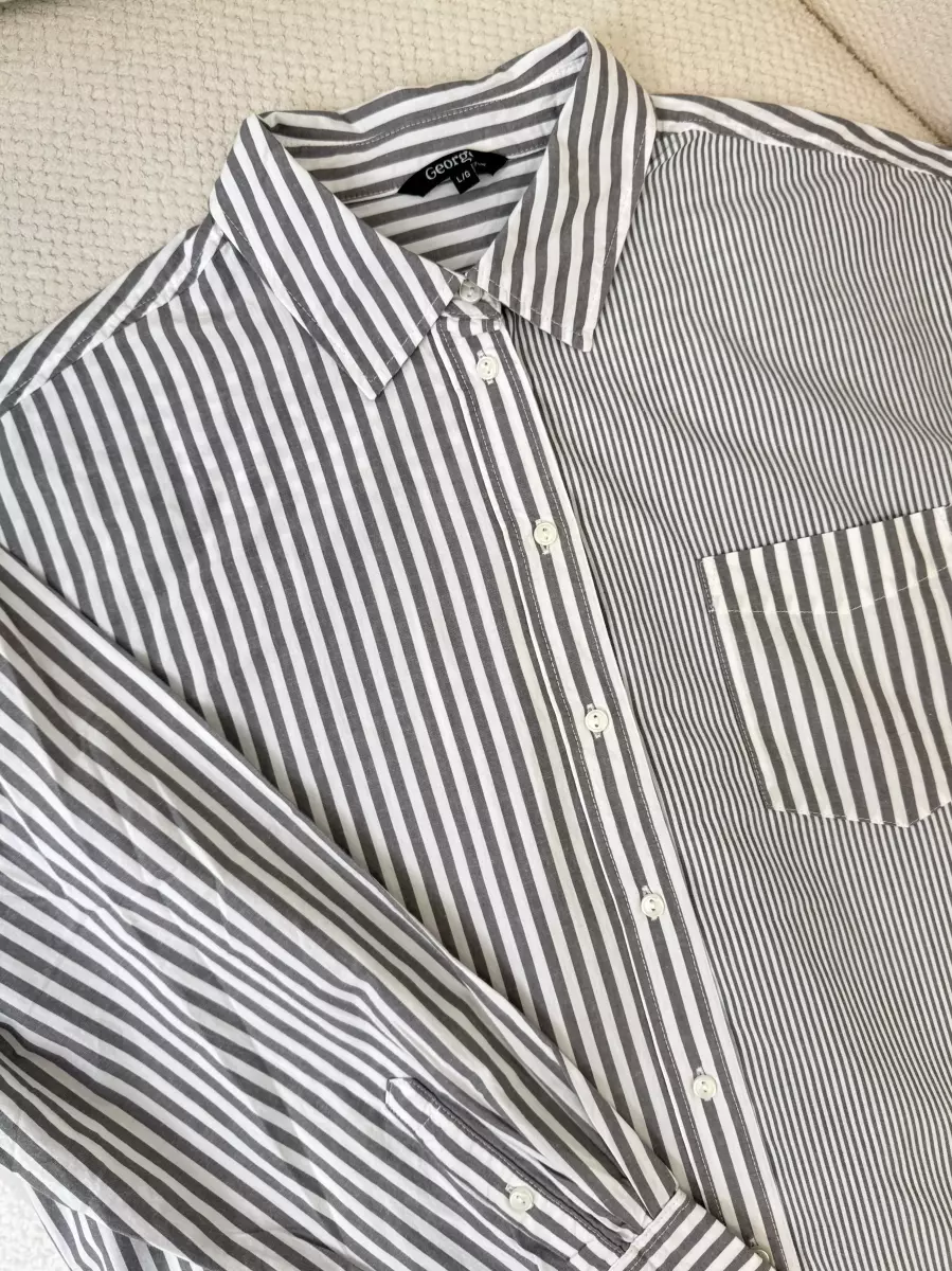 پیراهن مردانه راه راه طوسی