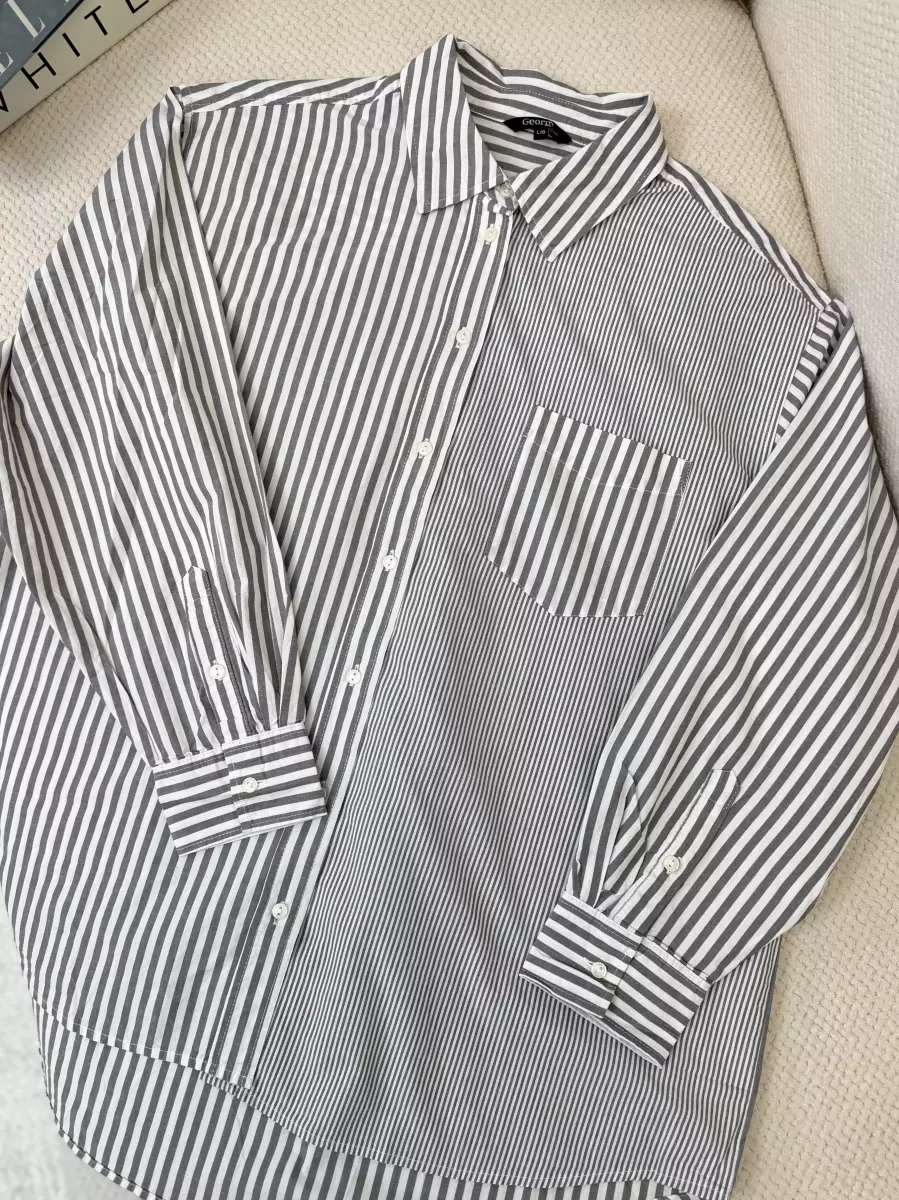 پیراهن مردانه راه راه طوسی