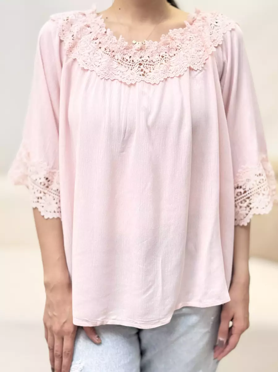 شومیز آستین بلند گیپوردار