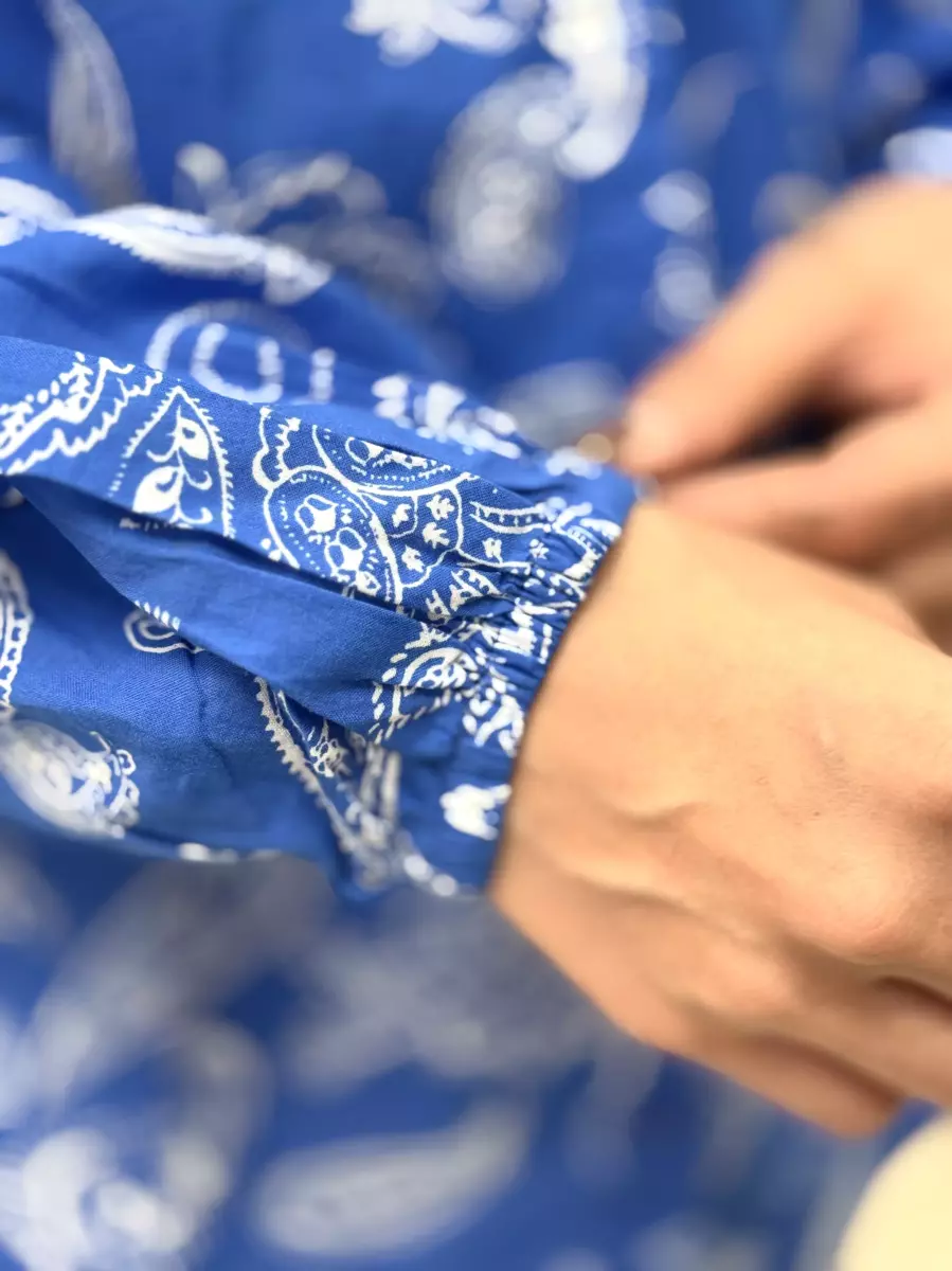 شومیز نخی طرح بته جقه(دو رنگ)