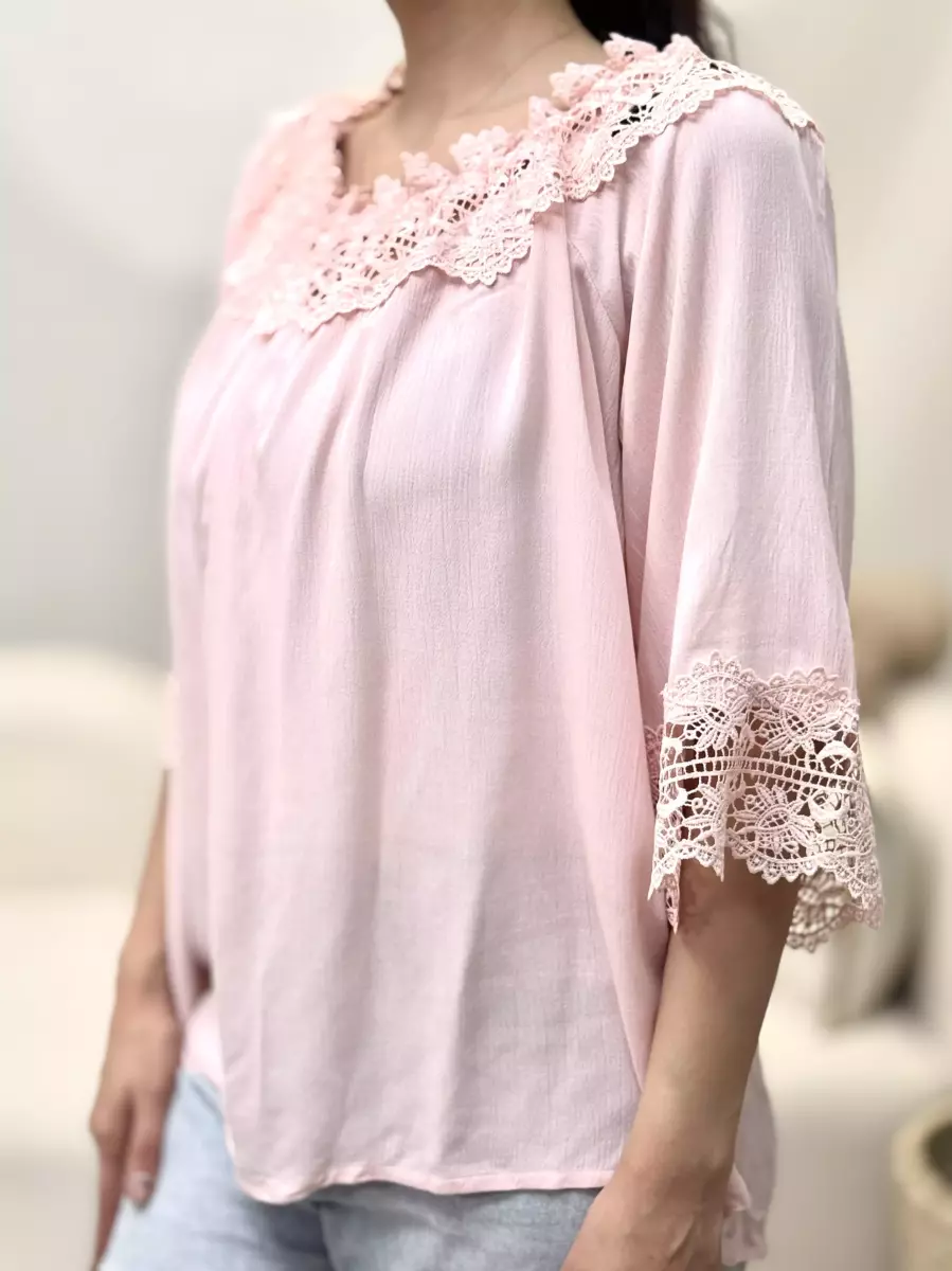 شومیز آستین بلند گیپوردار