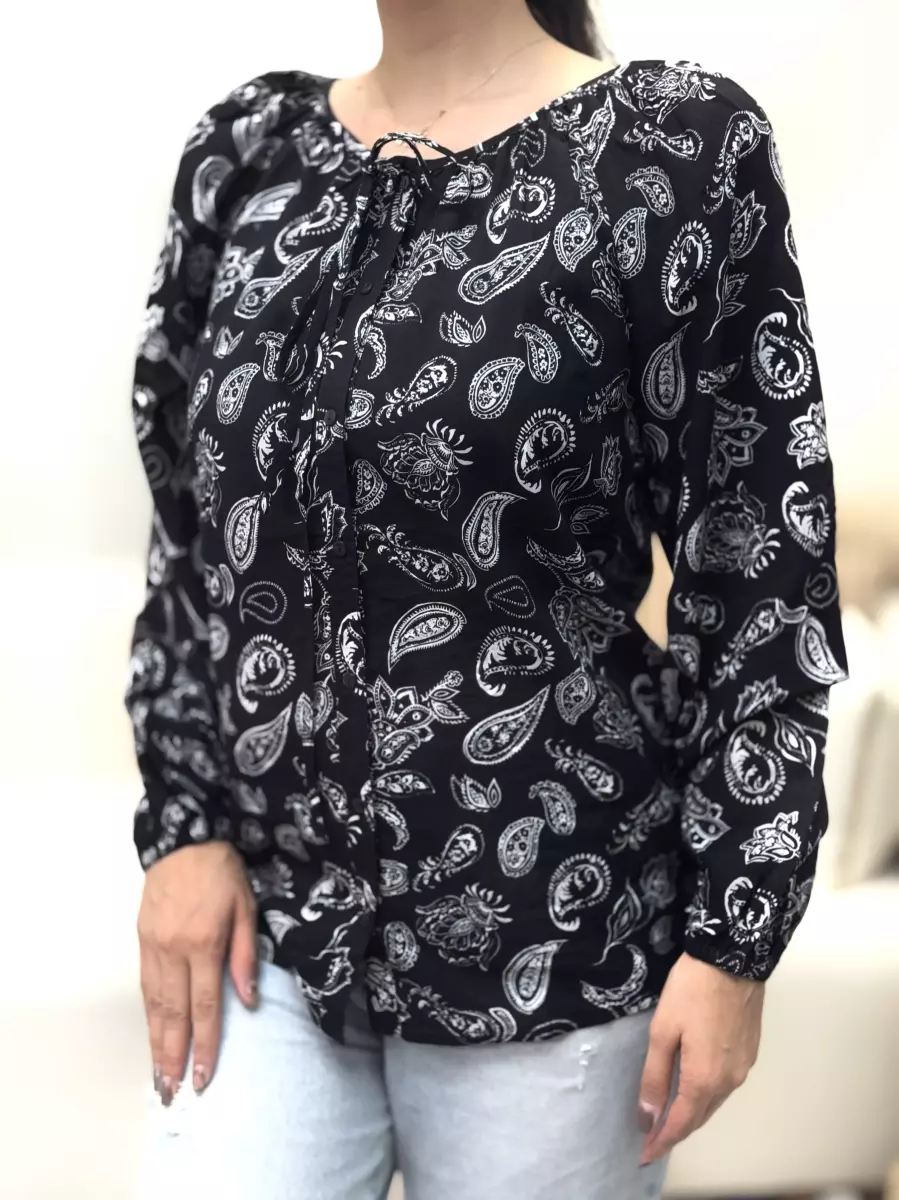 شومیز نخی طرح بته جقه(دو رنگ)