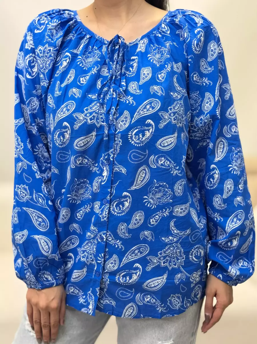 شومیز نخی طرح بته جقه(دو رنگ)