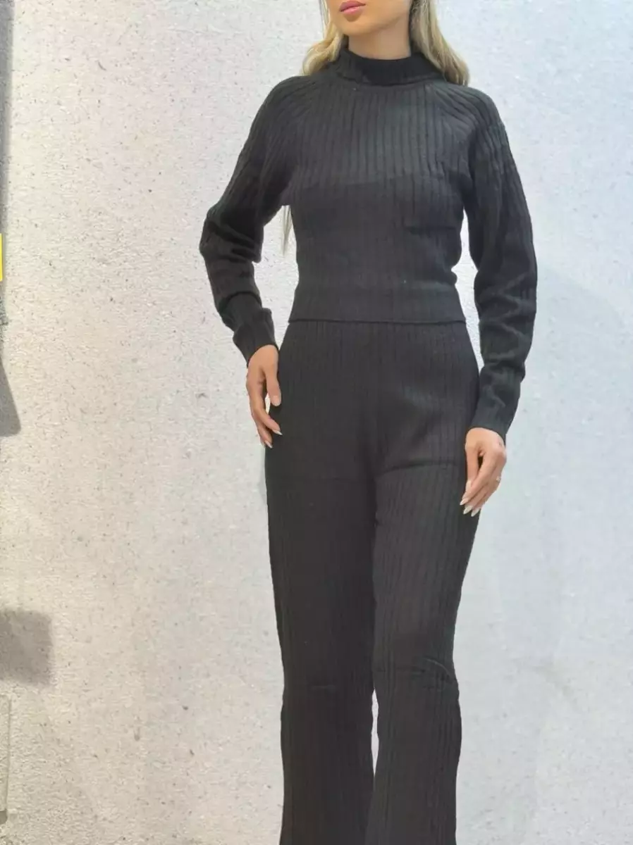 ست بافت و شلوار مشکی