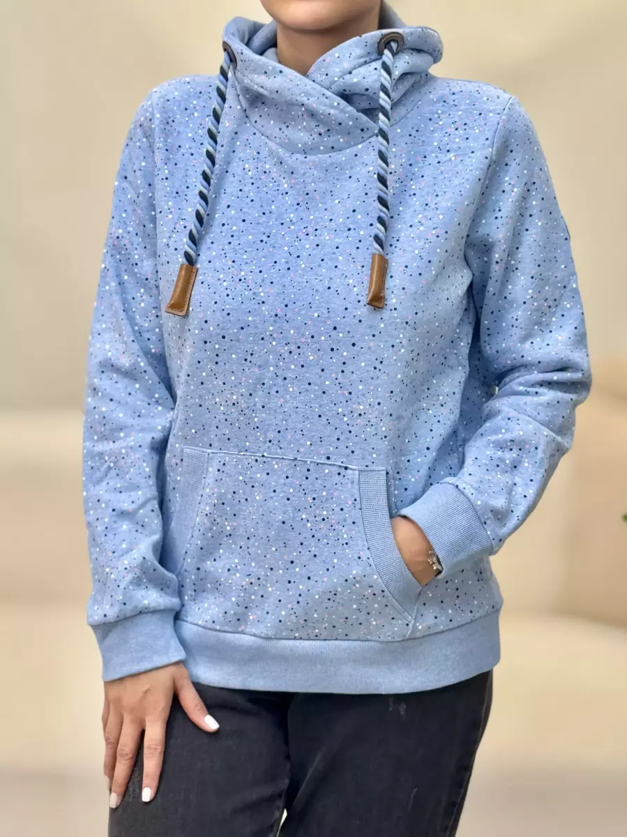 هودی طرح دار GINAآبی خال دار