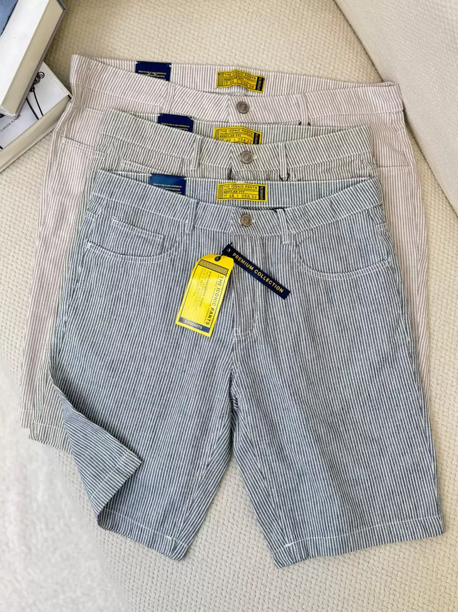 شلوارک لینن راه راه اسپرت