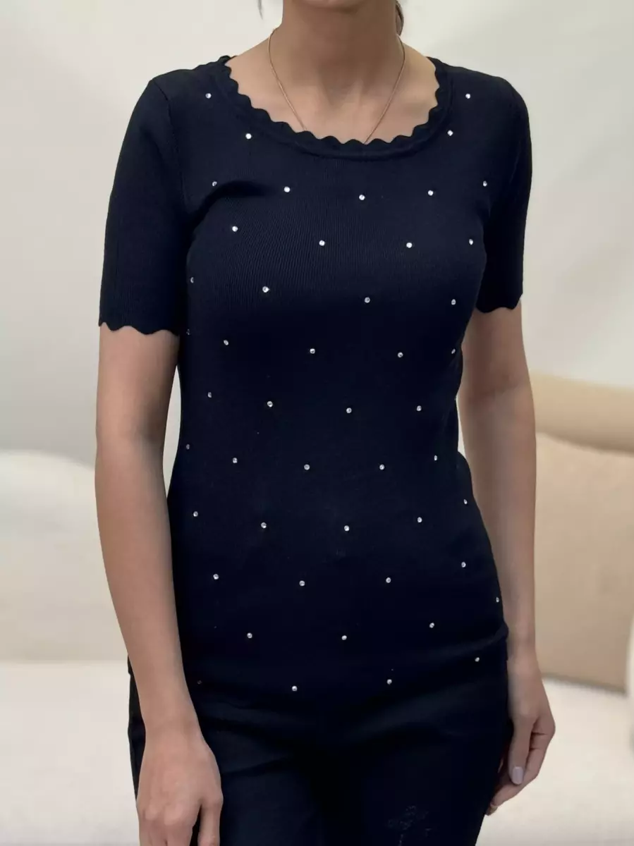 بافت یقه دالبر نگین دار