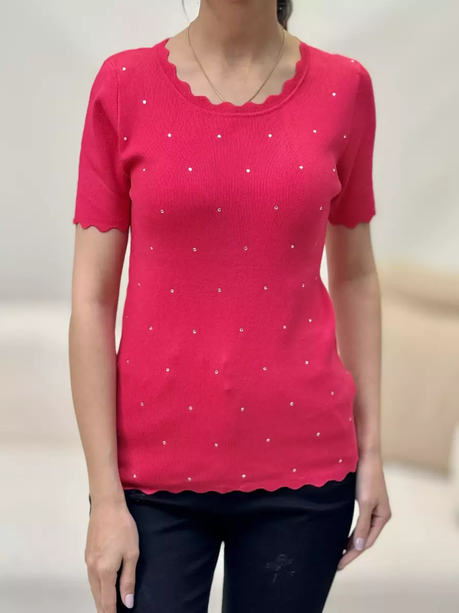 بافت یقه دالبر نگین دار