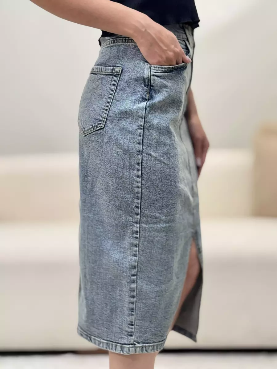 دامن جین دو جیب