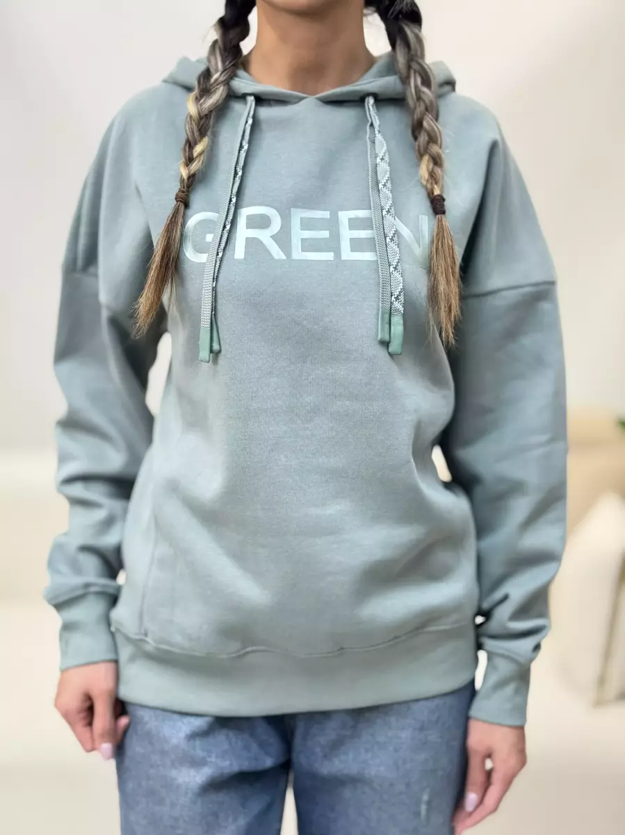 هودی سبز چاپ دار gina