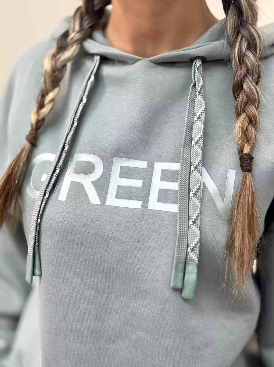 هودی سبز چاپ دار gina