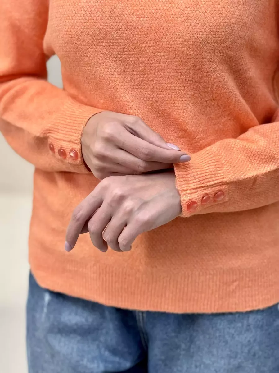 بافت آستین دکمه زرد و نارنجی