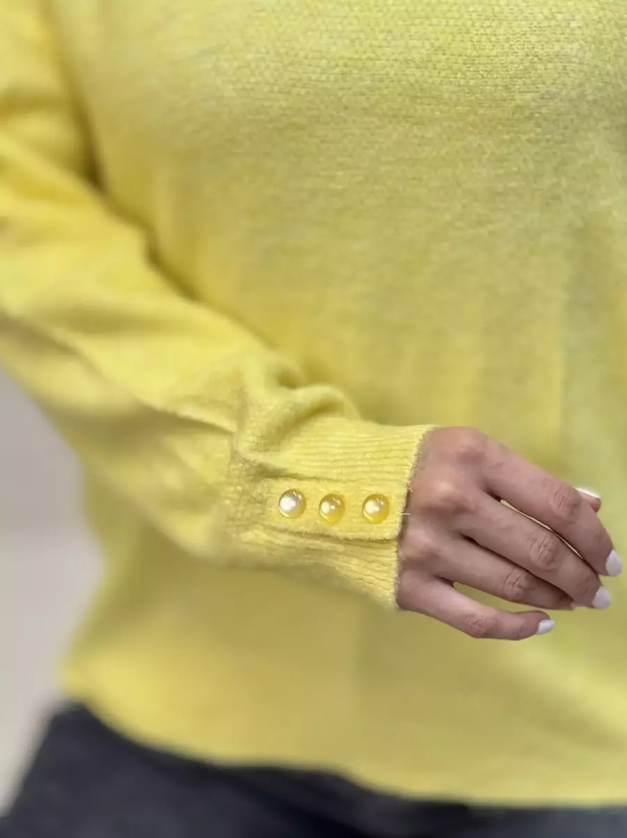 بافت آستین دکمه زرد و نارنجی