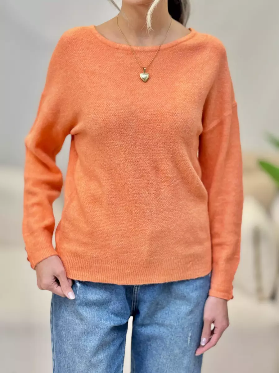 بافت آستین دکمه زرد و نارنجی