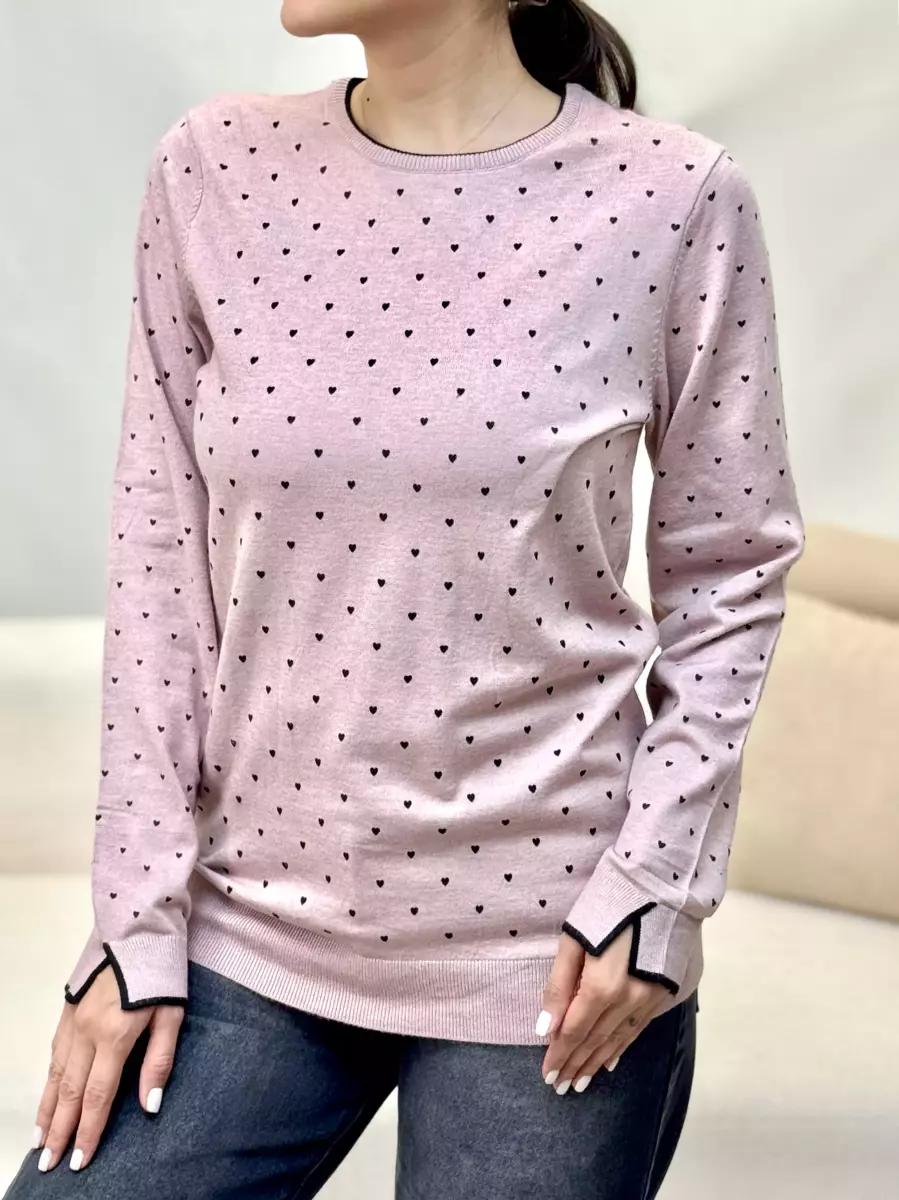 بافت طرح قلب آستین بلند