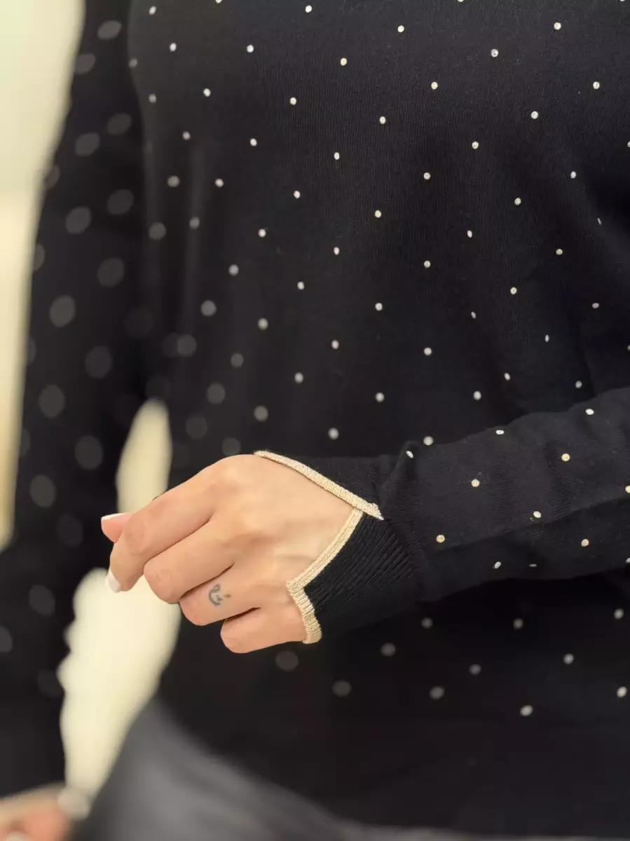 بافت خال دار آستین بلند