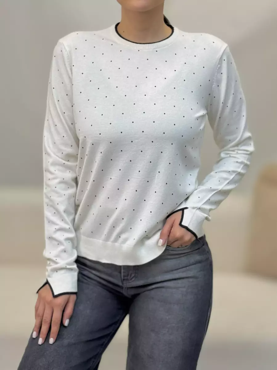 بافت خال دار آستین بلند