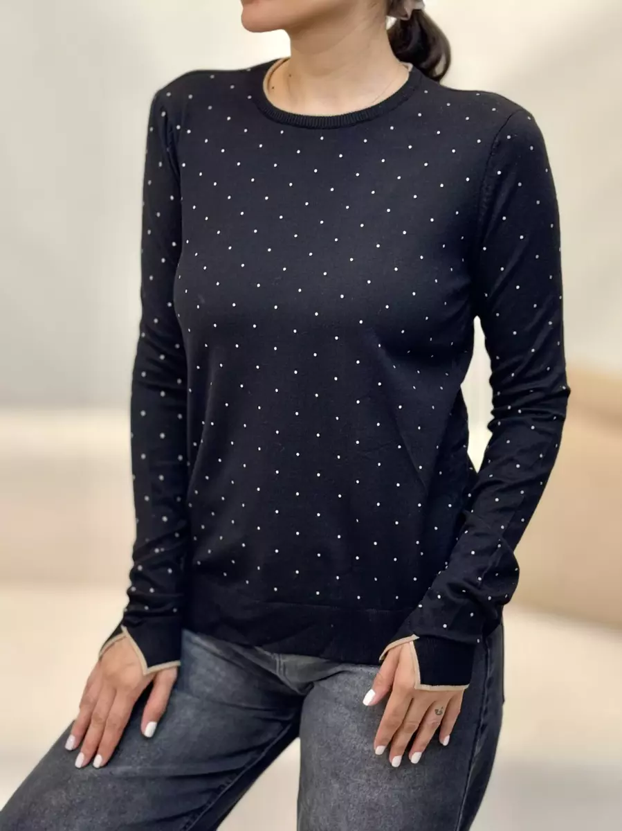 بافت خال دار آستین بلند