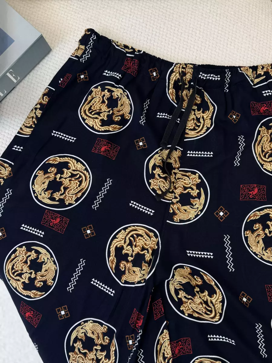 شلوار طرح اژدها (مشکی-سرمه ای)