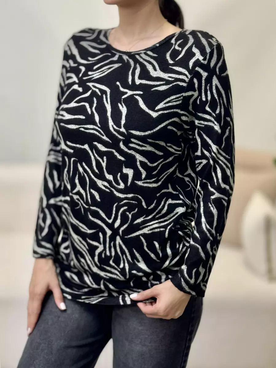 بلوز موهر مشکی طرحدار