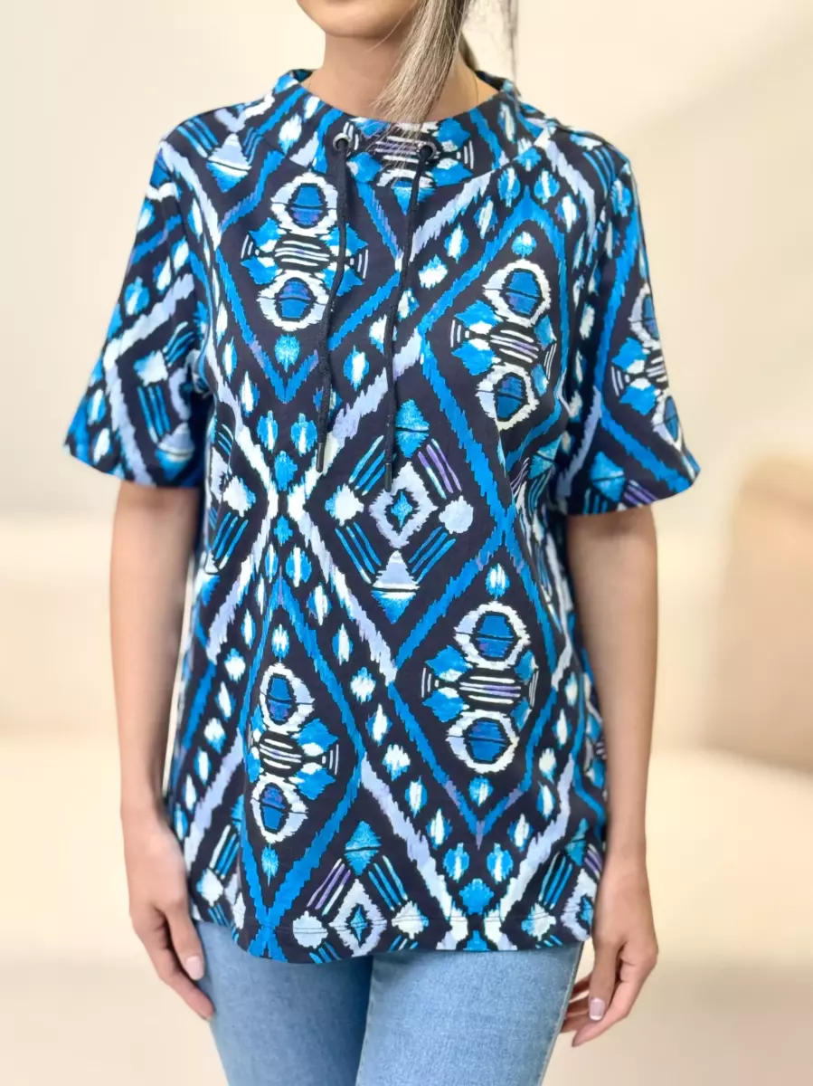 تیشرت دو طرح بند دار(سفید/سرمه ای)