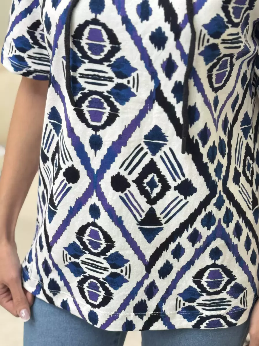 تیشرت دو طرح بند دار(سفید/سرمه ای)