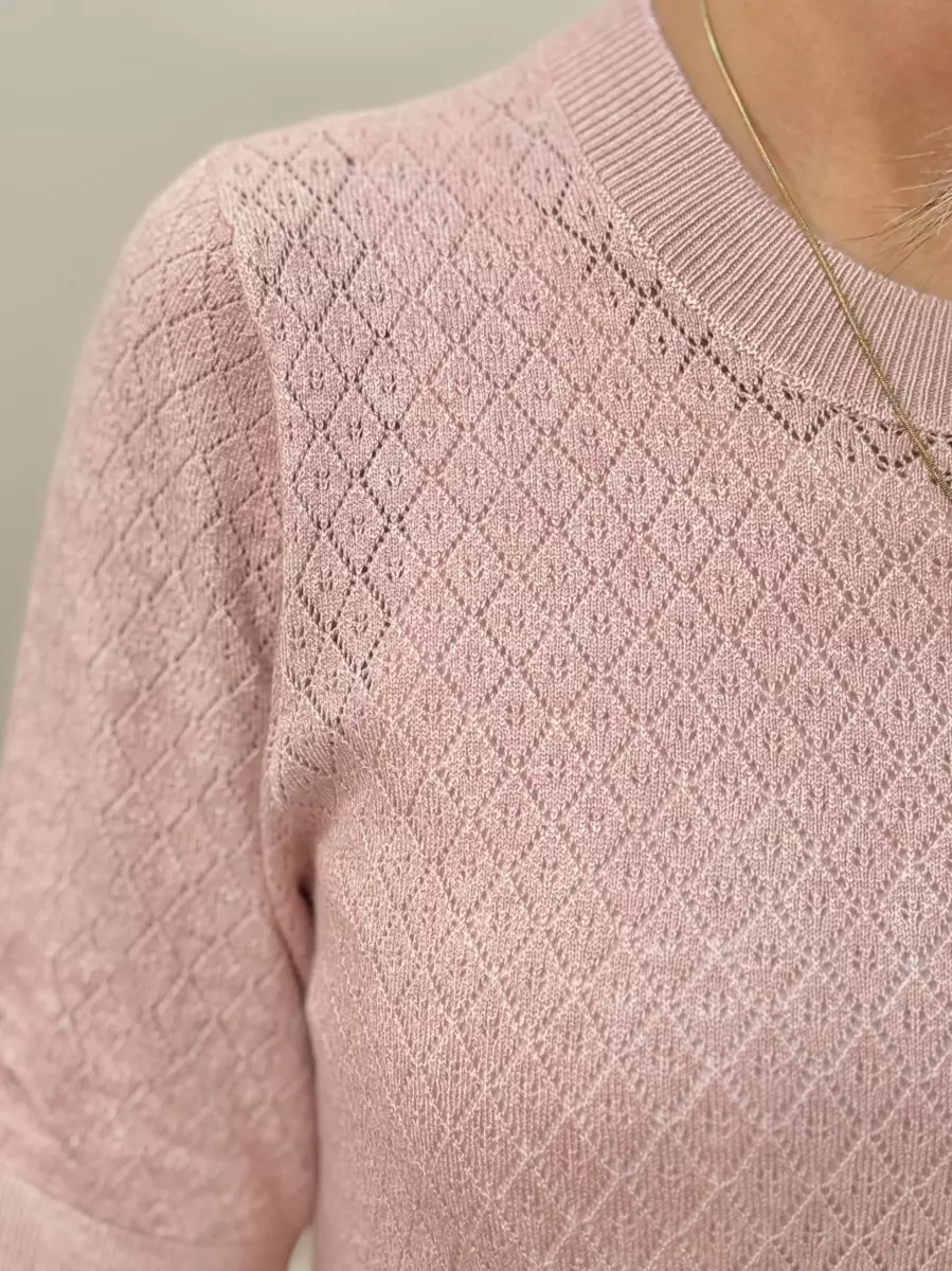 بافت آستین کوتاه گلبهی