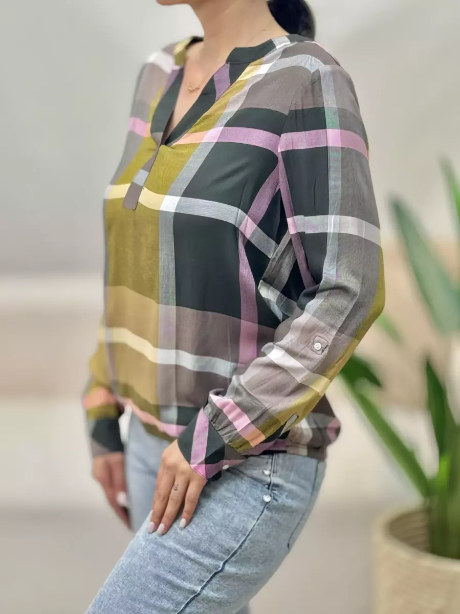 شومیز چهارخانه سبز